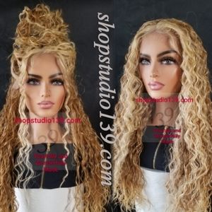 Humanhair water wave lace front wig